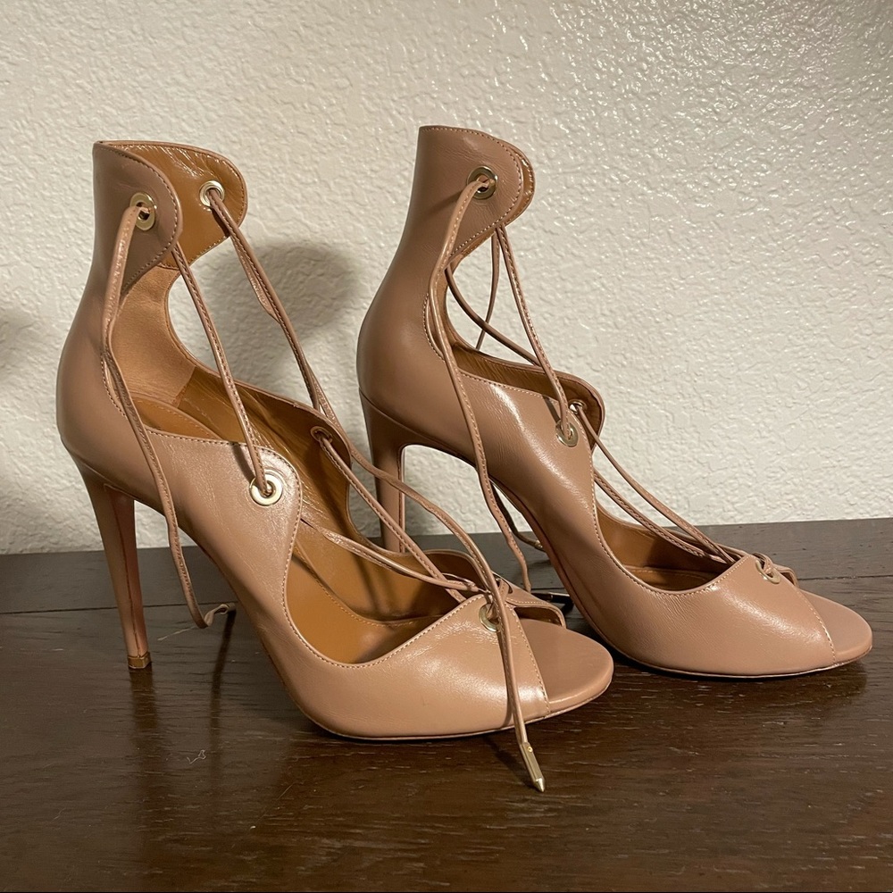 AQUAZZURA LACE UP HEELS
